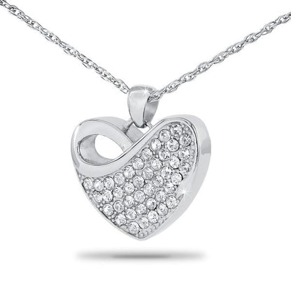 Gleaming Steel Crystal Necklace Keepsake